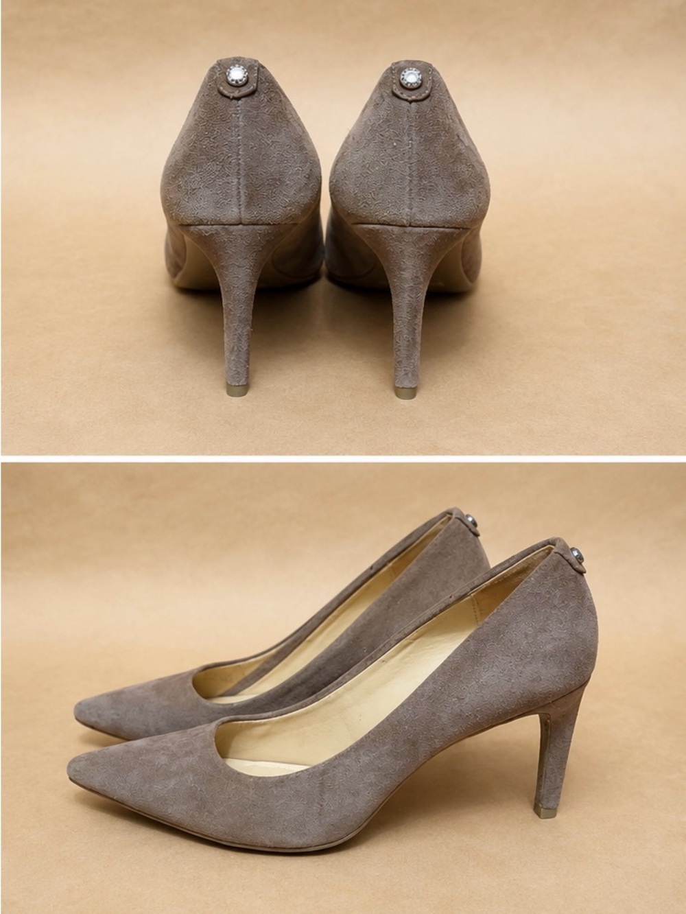 Michael Kors Taupe Suede Pointed-Toe Pumps